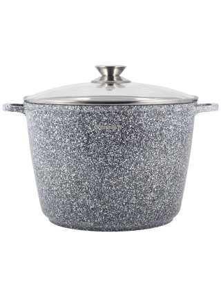 Каструля алюмінієва Ofenbach 10,0 л., 28*20 см. з антипригарним покриттям "Snow marble" і скляною кришкою