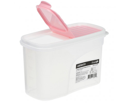 Контейнер для сипучих Ardesto Fresh 1,2 л., рожевий, пластик