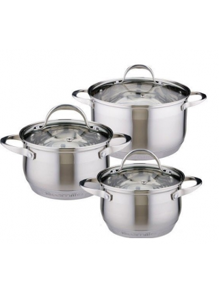 Набір каструль Kamille 6 пр. (каструлі: 2,1 л., 2,9 л., 4,0 л.)