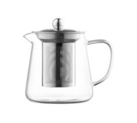 Заварник Ardesto Gemini Milano 550мл, боросилікатне скло, нержавіюча сталь, прозорий