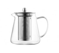 Заварник Ardesto Gemini Milano 750мл, боросилікатне скло, нержавіюча сталь, прозорий