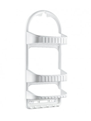 Поличка в ванну кімнату 3-х ярусна Dunya Plastik біла 12*27*62см (пластикова)