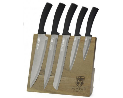 Набір ножів Ritter 5 пр., вертикальна дерев'яна підставка