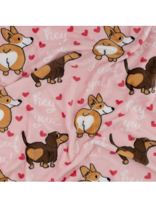 Плед Ardesto Flannel 160х200см, 100% поліестер, песики з сердечками
