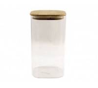 Банка для сипучих Interos 10*15 см скляна з бамбук. кришкою