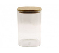 Банка для сипучих Interos 10*18 см скляна з бамбук. кришкою 