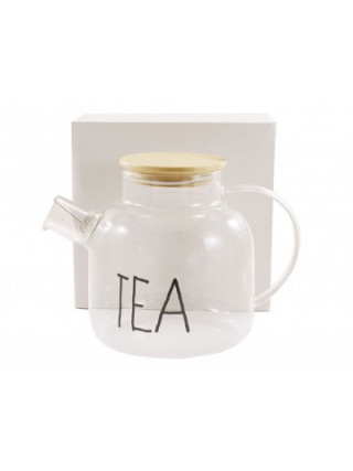 Заварник скляний ДЕКОР ЧАЙ 1500 мл з бамбуковою кришкою