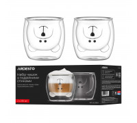 Набір склянок з подвійними стінками Ardesto Animals, 250мл, 2шт, боросилікатне скло, прозорий