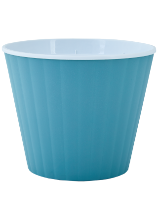 Вазон "Ібіс" з подвійним дном 15,7*13,0 см. (сизо-блакитний-білий)