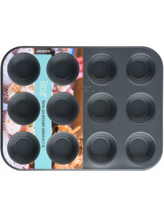 Форма для випічки мафінів Ardesto Tasty baking на 12 шт. 35*26,5 см. (блакитний)
