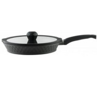 Сковорода Pepper Black Ice Greblon 28*5 см. з литого алюмінію, зі скляною кришкою, індукція