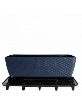 Вазон "Ротанг" (балконний) 50*18, зі вставкою (граніт)*5