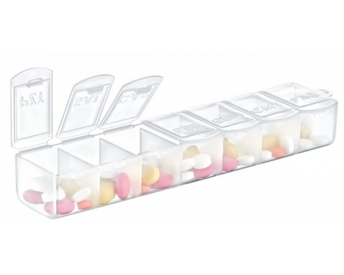 Органайзер для таблеток на 7 відділень, 15-3,5*2,5 см, Akay plastik