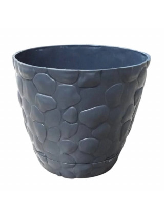 Вазон Elif Plastiс "Камінці" 11,5*10,5 см; 0,75 л. (антрацит) 