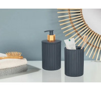 Набір аксесуарів для ванної кімнати Elif Plastik Nostalgia, 2 пр., дозатор та стакан (антрацит)