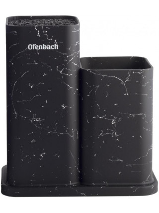 Підставка для ножів Ofenbach подвійна квадратна 21,5*13,2*23 см. (чорний мармур)