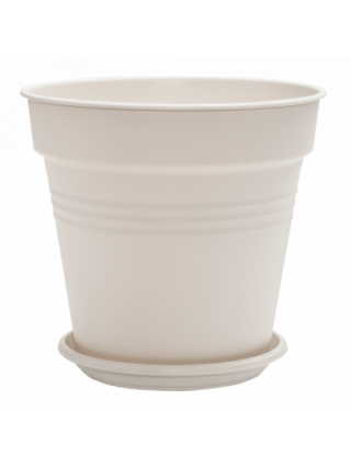 Вазон з підставкою "Глорія" 18,5*18 см. (біла троянда) *60