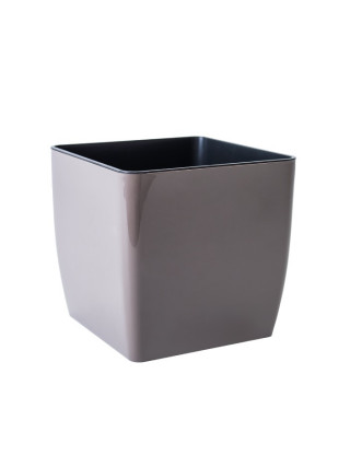 Вазон "Квадро" низький 22*22*21 см. (капучино)*8