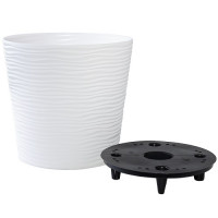 Вазон "Ф'южн" зі вставкою низький d-20*18 см. (білий) *10