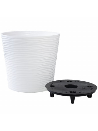 Вазон "Ф'южн" зі вставкою низький d-20*18 см. (білий) *10