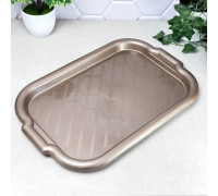 Піднос пластиковий прямокутний 45*30*4 см. (платина)