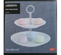 Блюдо 2-х ярусне Ardesto, 16х16х17.5см, кераміка, білий