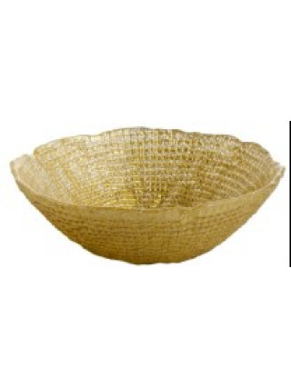 Салатник ARDESTO Golden ice 20.5x8.5см, 1150мл, скло, золотистий