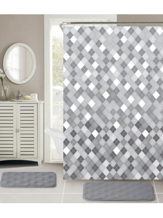 Штора для ванної кімнати та душу, з кільцями з Peva матеріалу, Dariana, XRQ-RP-273, 180*180см