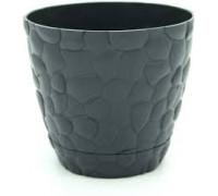 Вазон Elif Plastiс "Камінці" 14,5*13 см; 1,6 л. (антрацит)