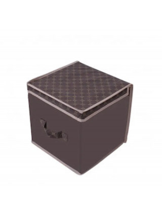 Короб для зберігання речей з кришкою, 30*30*30 см, "Brown" (флізелін/картон)