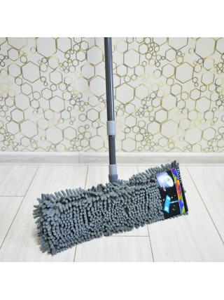 Швабра - полотер для підлоги Feniks HIT SZENILOWY СІРИЙ (телескоп 68-117см, пластик, мікрофібра)