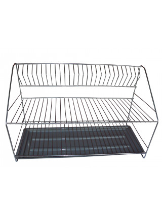 Сушка для посуду 2-х ярусна Україна 22*32*50 см., чорна (*4шт в уп) 