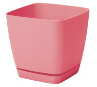 Вазон Form-Plastic Тоскана квадратна з підставкою 25 см (світло-рожевий)