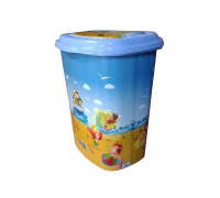 Корзина для білизни 45 л, Elif Plastic з малюнком 38*45*53 см (море)