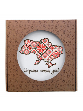 Тарілка Kvarta Вишиванка 25 см склокераміка + подарункова короб