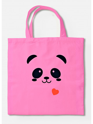 Сумка-шопер Панда 45*43 см рожева бязь