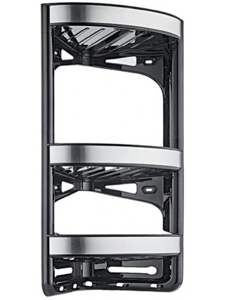 DECOR Поличка для душку кутова 30*20*56 см(129 чорний + малюнок металік)