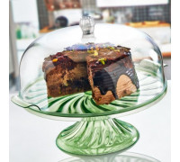 Тортівниця на ніжці Irak Plastik 28,5 см з кришкою на 2-х защіпках, мікс 