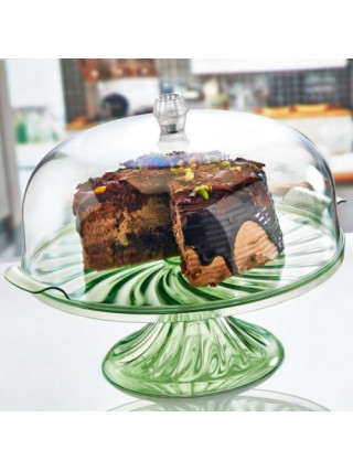 Тортівниця на ніжці Irak Plastik 28,5 см з кришкою на 2-х защіпках, мікс 