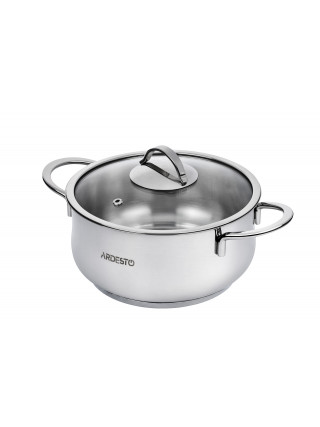 Каструля Ardesto Black Mars 3,0 л., скляна кришка, нержавіюча сталь