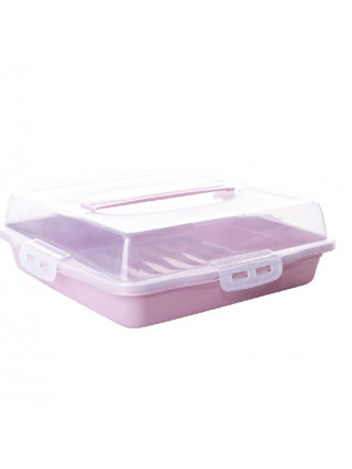 Тортівниця квадратна 30*30**9,5 см з кришкою на 4-х защіпках (фрейзія/пр.)