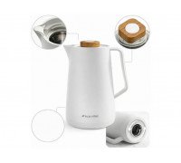 Термос для чаю та кави Kamille 1000 мл конференційний зі скляною колбою (білий)