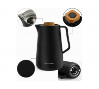 Термос для чаю та кави Kamille 1500 мл конференційний зі скляною колбою (чорний)