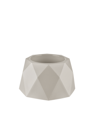 Вазон Elif Plastiс "Geo" 0,5 л. зі структурним блиском (світло сірий) 