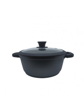 Каструля Carbon Strong Krauzer 3,5л литий алюміній, кришка з силіконовим обідком