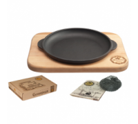 Сковорода чавунна S&T d-18см, h-2,5см, порційна з підставкою