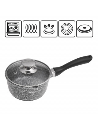 Ківш алюмінієвий Ofenbach 1,3 л., d-16 см., зі скляною кришкою