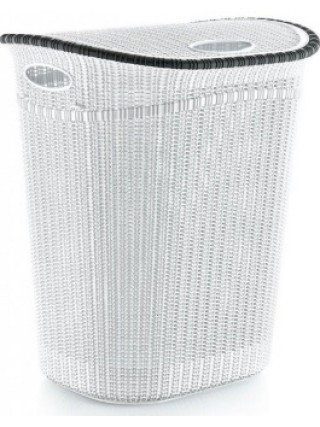 Корзина для білизни 52 л, Irak Plastik В'язка 40*36*60 см (біла)
