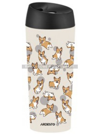 Термокухоль Ardesto Coffee Time Corgi 450мл, нержавіюча сталь, сірий