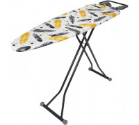 Дошка для прасування цільнометалева ALPINE PLUS 110*33 см, з розеткою (листя сірі)